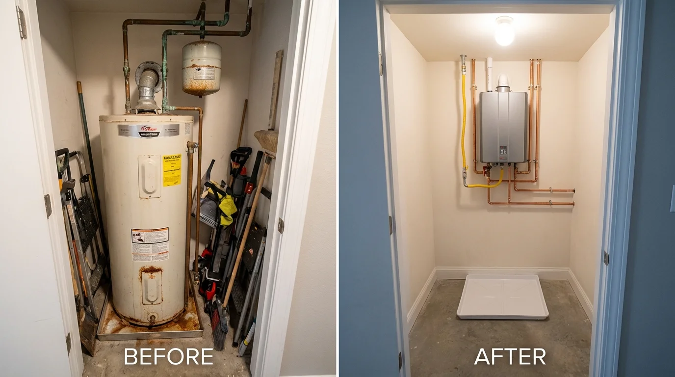 Tank water heater versus wall-mounted tankless unit comparison for Hayfork, CA homeowners